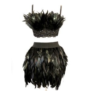 Black Swan Costume or peacock custom two piece